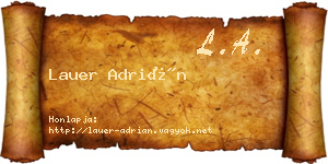 Lauer Adrián névjegykártya